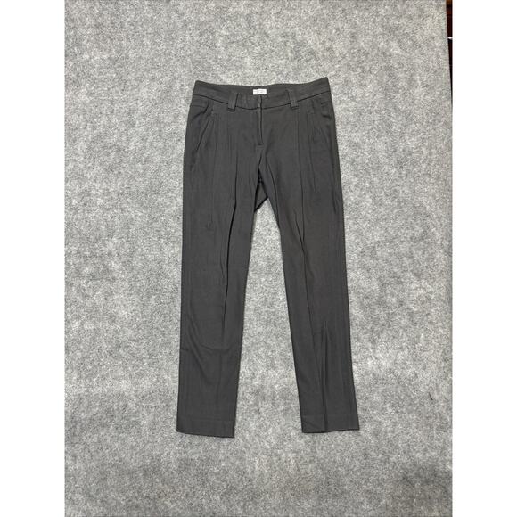 GUNEX by‎ BRUNELLO CUCINELLI Women’s Chinos Size 4 Gray Dark Wash Pleated Pants